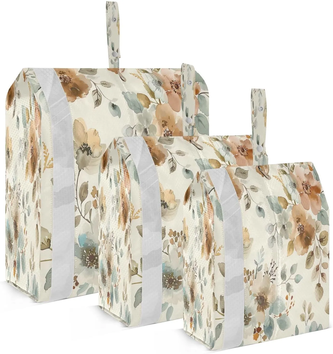 Kigai Watercolor Flower Travel Cubes for Packing 3 PCS Travel Luggage Packing Organizer Foldable Suitcase Storage Bag, Travel Accessories