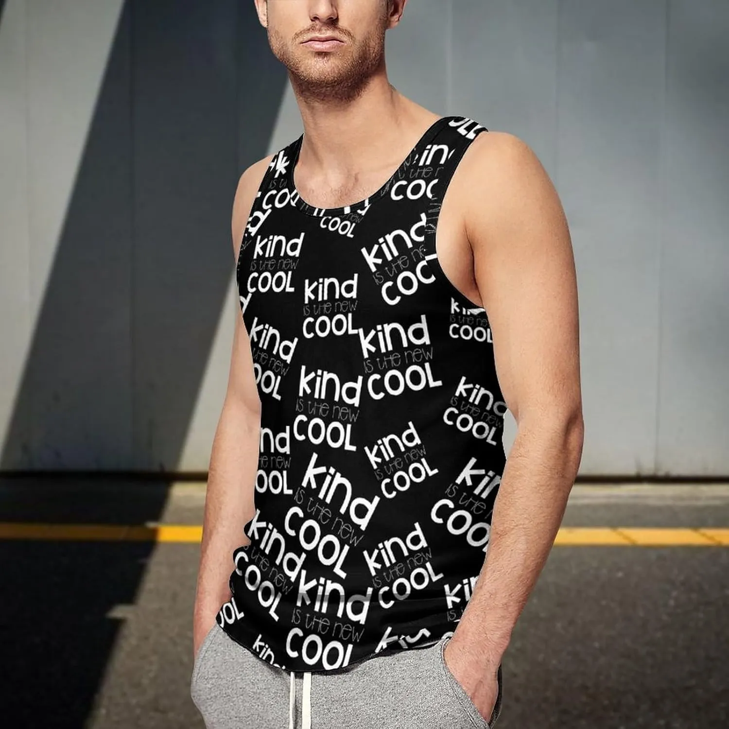 Kind New Cool Men's Tank Tops Summer Sleeveless T-Shirts Gym Workout Tee Casual Beach Tee