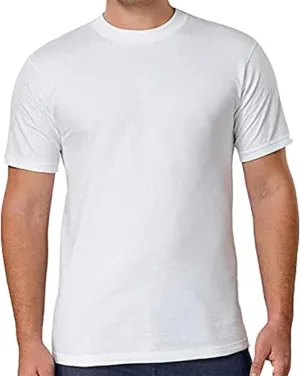 Kirkland Signature Men's Crew Neck Tee 100% Combed Heavyweight Cotton T-Shirts (Pack of 6), White, Medium