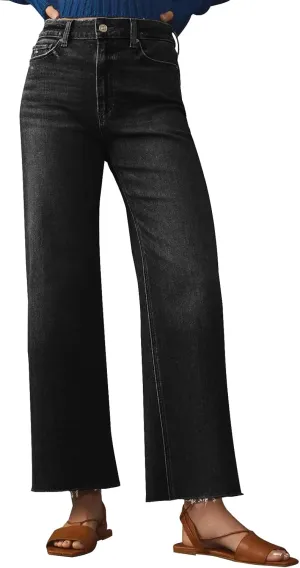 KUNMI Jeans for Women Wide Leg Baggy High Waist Boyfriends Straight Leg Stretchy Denim Pants Trendy Fall 2025