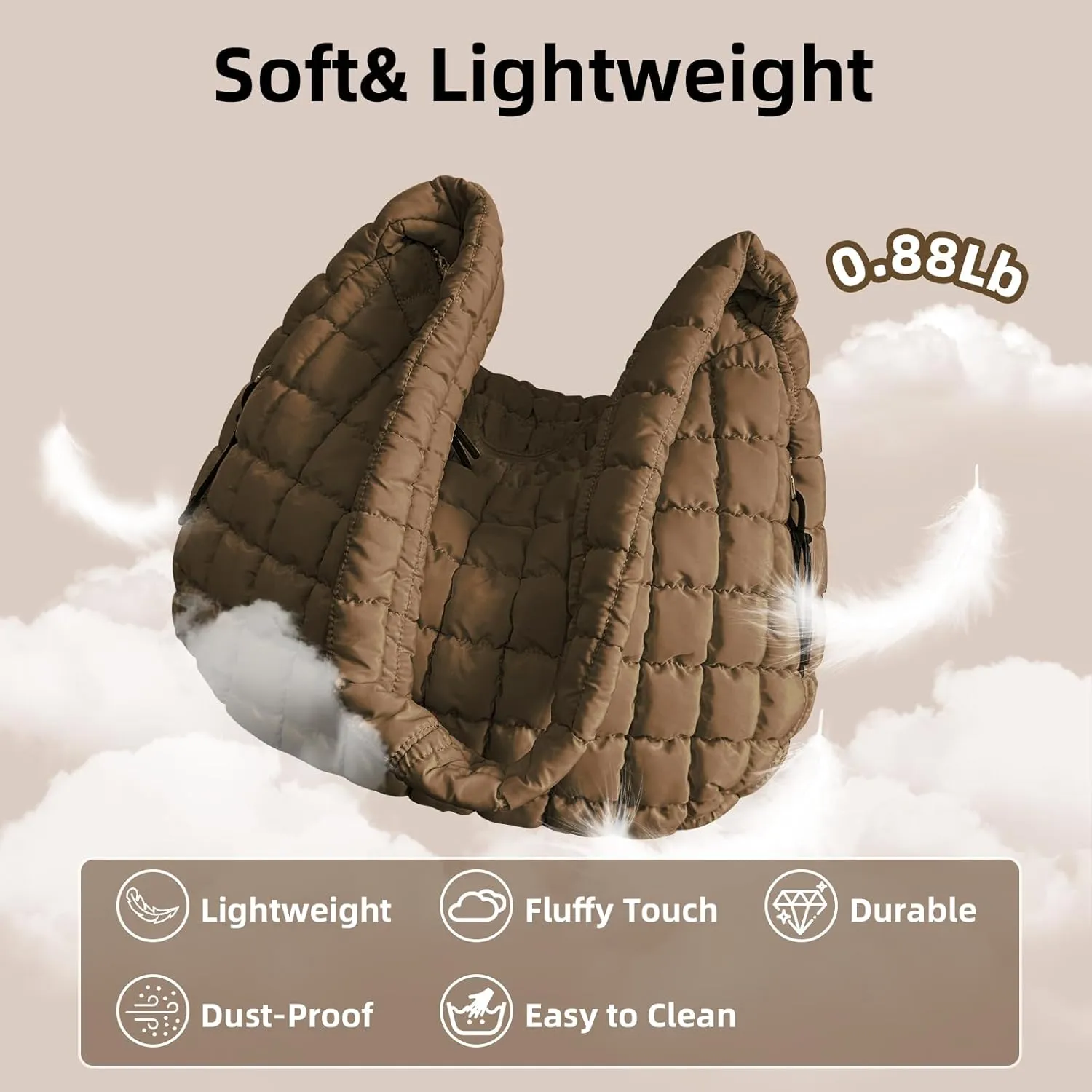 Large Quilted Tote Bag Crossbody Puffer Tote Bags for Women Quilted Hobo Bags Carryall Shoulder Bubble Bag