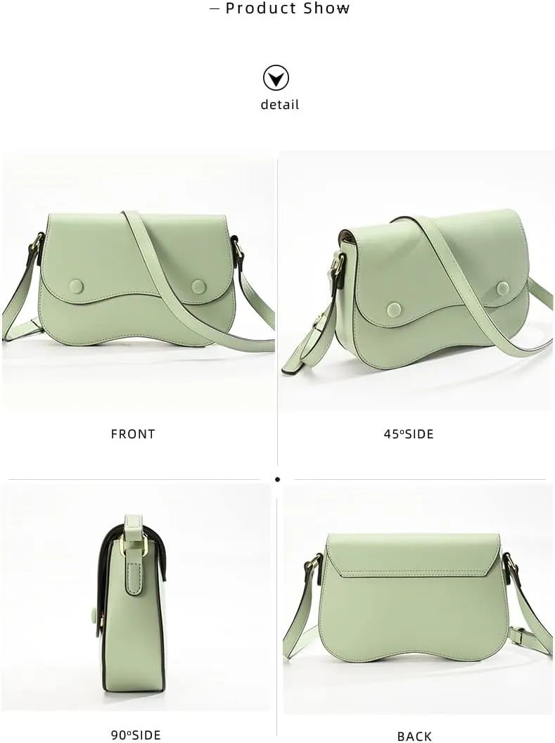 Leather Crossbody Bags for Women, Small Crossbody Phone Bags Cellphone Wallet Purse for Women, Fashion Saddle Bag
