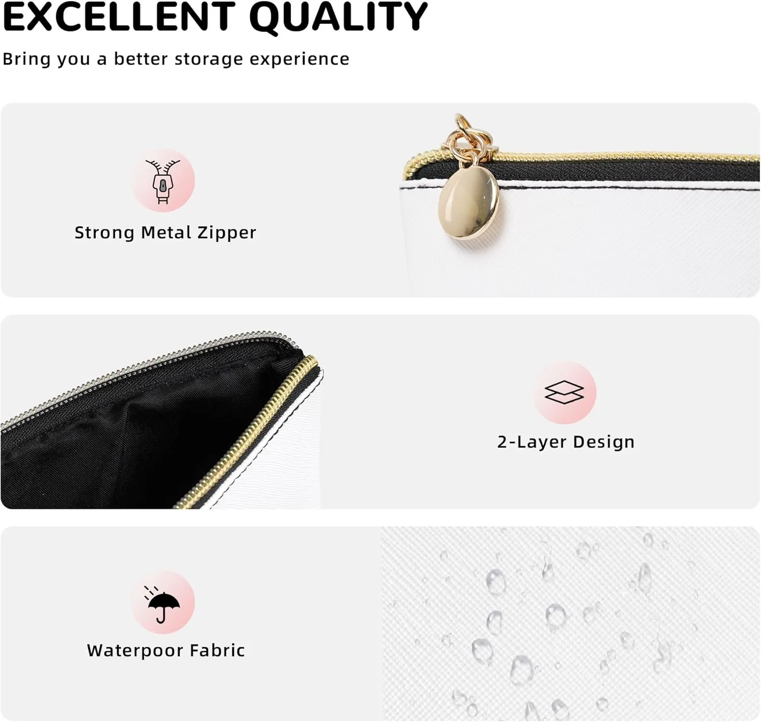Leather Makeup Bag Travel Cosmetic Bag Small Makeup Bag for Women,Toiletry Bag Accessories Organizer-Western Yak