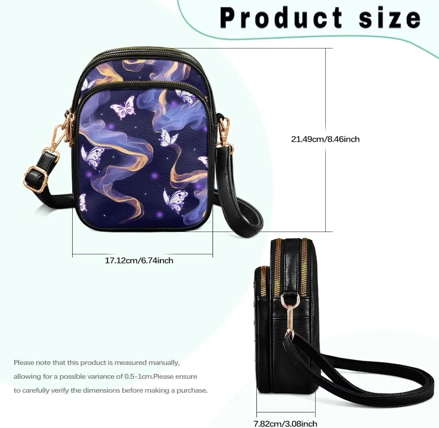 Leather Purse for Women, Leather Shoulder Crossbody Bags Sling Purses Fashion Side Belt Wallet Ladies Sling Bags