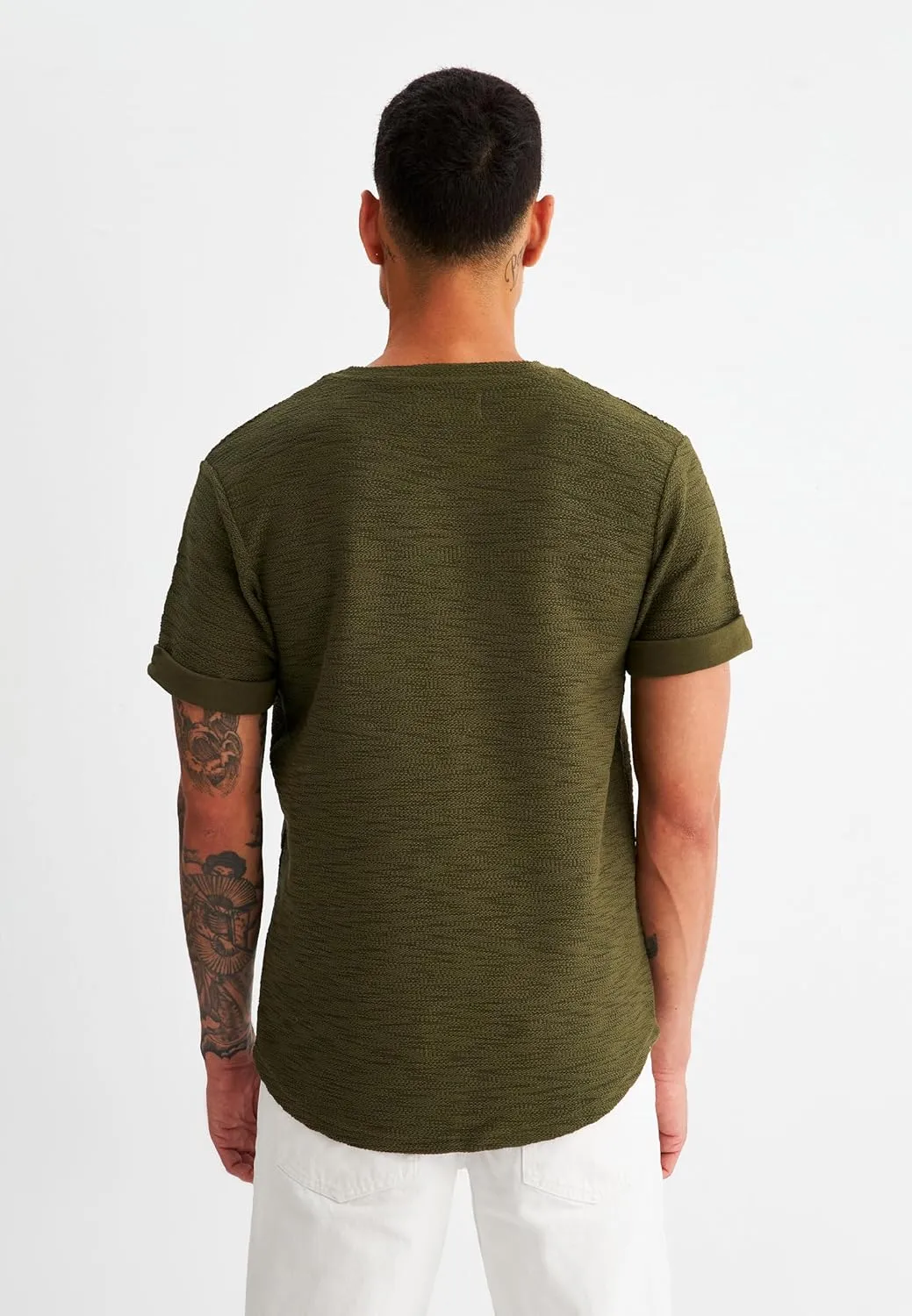 Leif Nelson Mens Oversize Slim Fit Crewneck Cotton T shirt Short Sleeve Classic Stylish Skin Friendly Tee