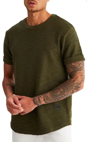 Leif Nelson Mens Oversize Slim Fit Crewneck Cotton T shirt Short Sleeve Classic Stylish Skin Friendly Tee