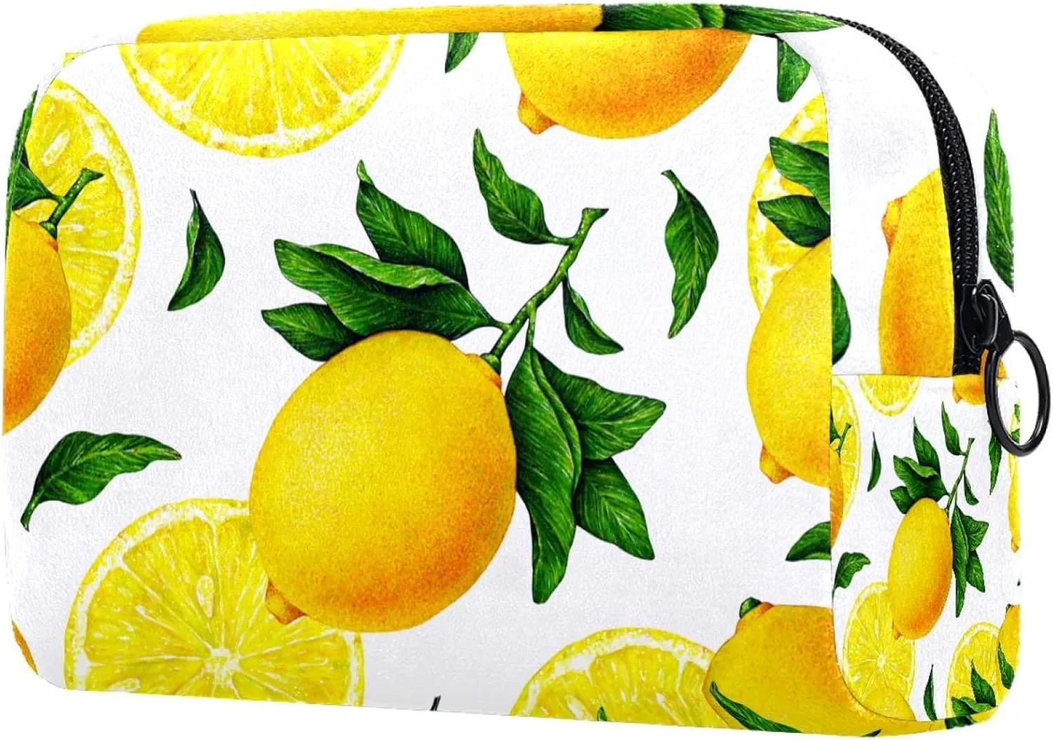 Lemon Fruit Small Makeup Bag for Purse, Portable Cosmetic Bag Zipper Makeup Pouch for Women, Stationery, Toiletries, Travel Accessories