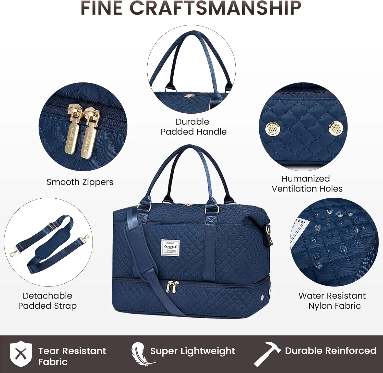 LOVEVOOK Travel Duffle Bag,Weekender Bags for Women with Shoe CompartmentCarry on Overnight Bag with Toiletry Bag,Gym Duffel Bag with Wet Pocket, Hospital Bags for Labor and Delivery