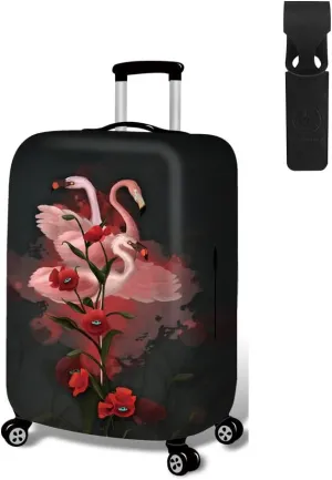 Luggage Cover Colorful Suitcase Cover Elastic Protector Sets For 18-32 Inch Suitcase Travel Accessories (Flamingo, S)