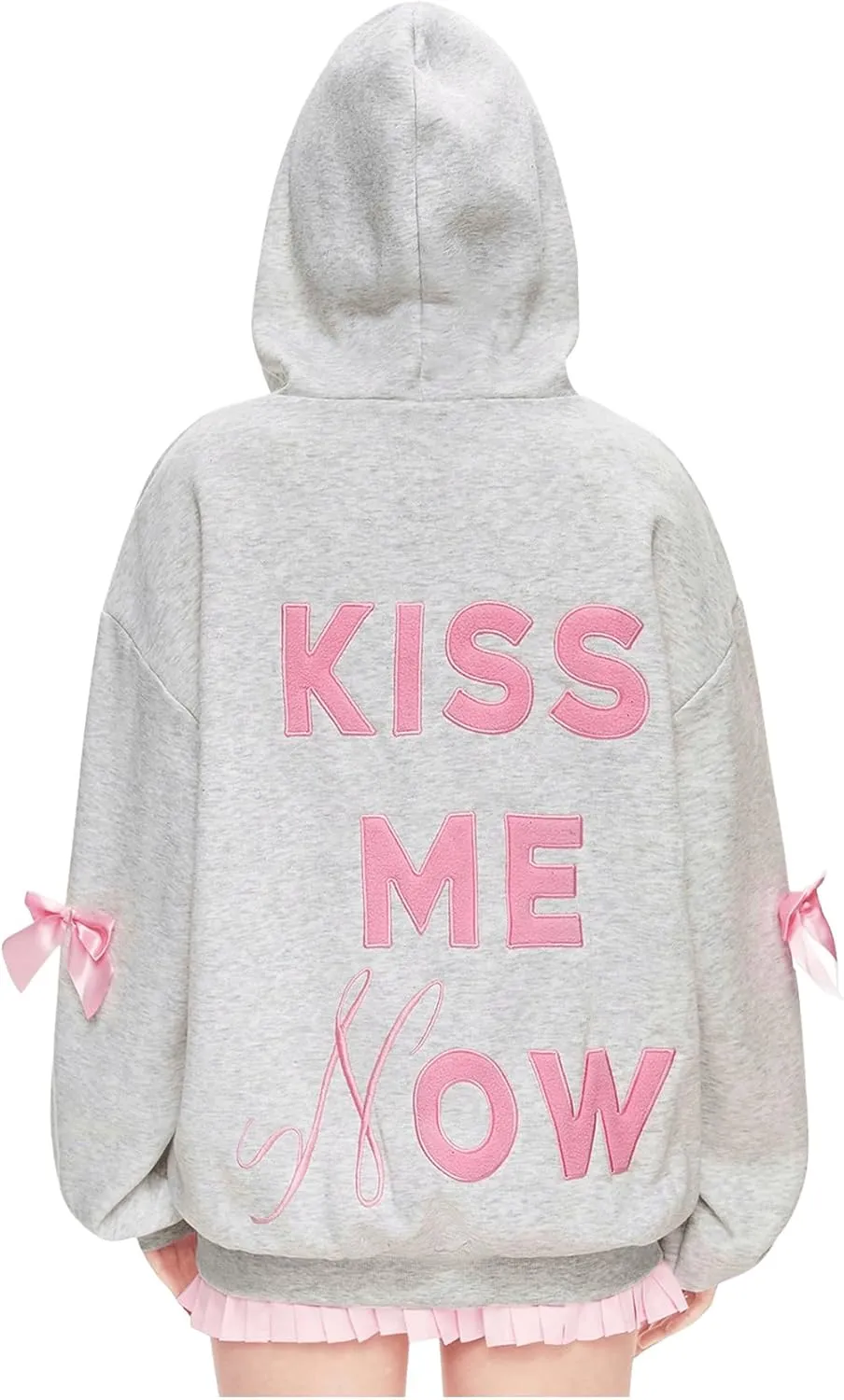 MakeMeChic Women's Letter Graphic Long Sleeve Hooded Sweatshirt Drop Shoulder Oversized Hoodies Top