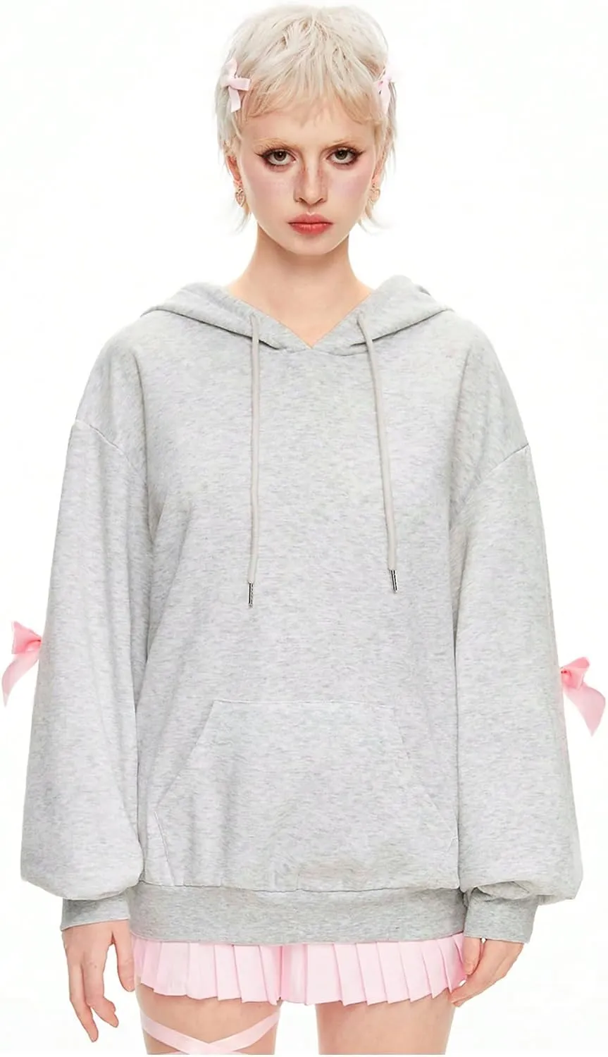 MakeMeChic Women's Letter Graphic Long Sleeve Hooded Sweatshirt Drop Shoulder Oversized Hoodies Top