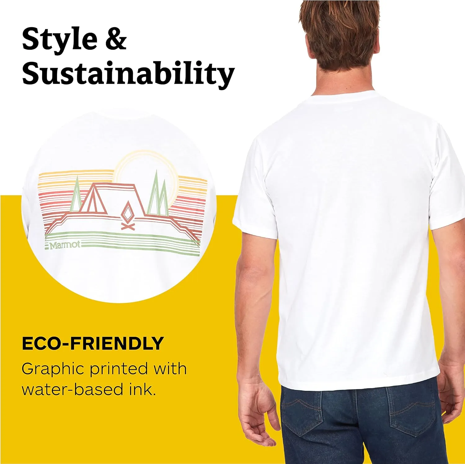 MARMOT Men's Logo T-Shirts - Printed Graphic on Cotton Tee
