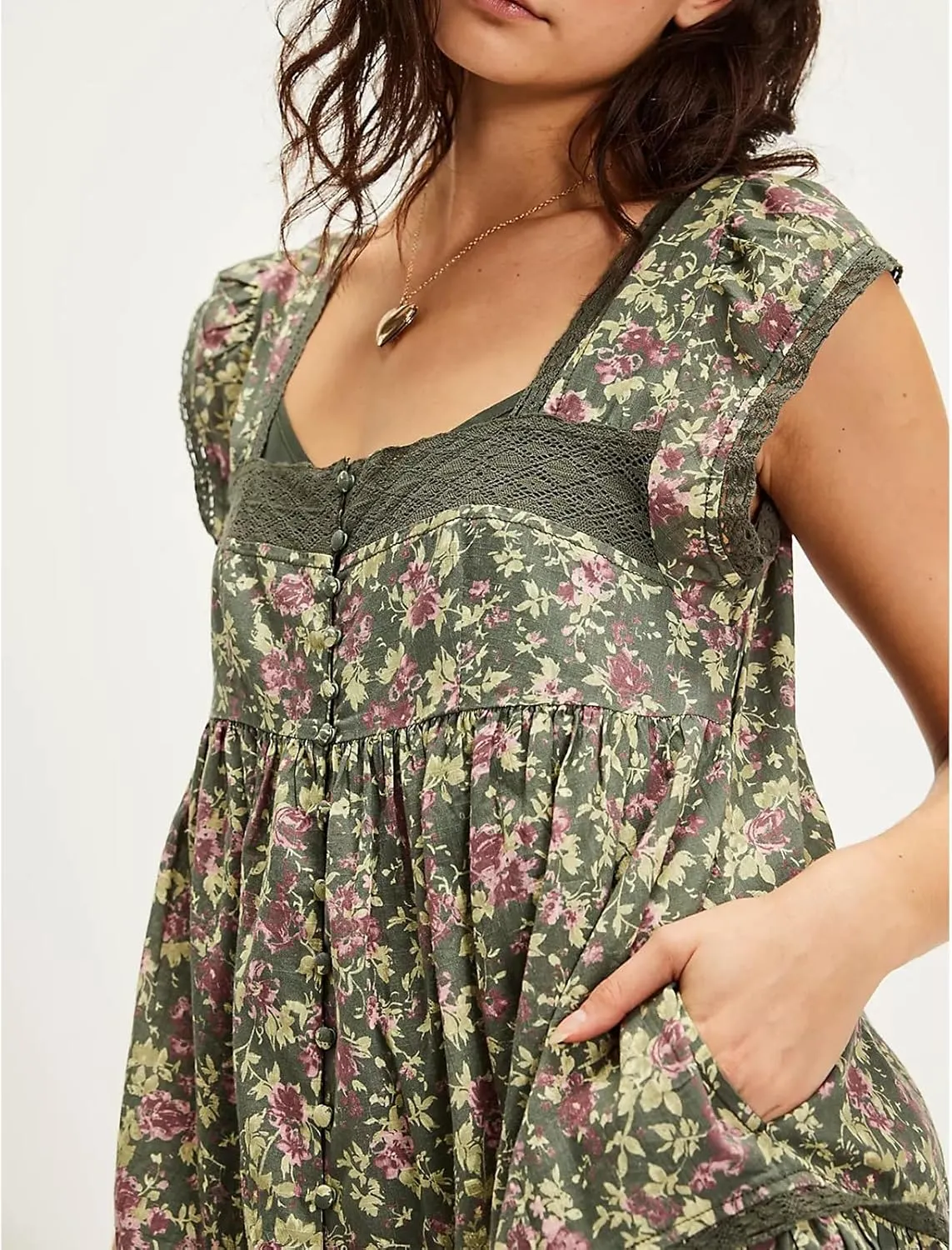 Meiweileya Women Y2k Boho Patchwork Mini Dress Floral Print Tie Back Tiered Ruffle Dress V Neck Layered Flowy Short Dress