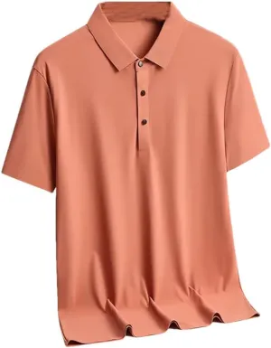 Men Quick Dry Short Sleeve T-Shirts Breathable Cool Ice Silk Polo Shirt Quick Dry Fit Sports Tee