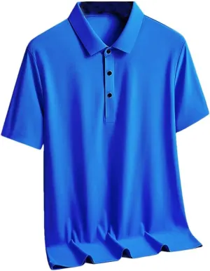 Men Quick Dry Short Sleeve T-Shirts Breathable Cool Ice Silk Polo Shirt Quick Dry Fit Sports Tee