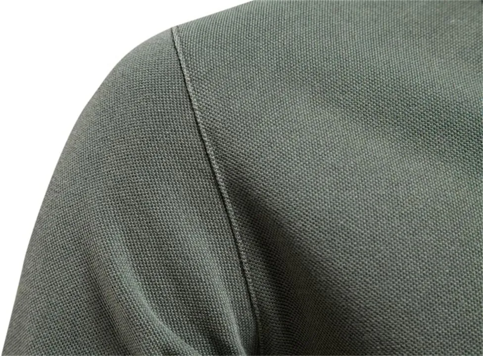Men's Polo Shirt Cotton Solid Color Casual Short Sleeve Buttons Lapel Tee Tops T-Shirts