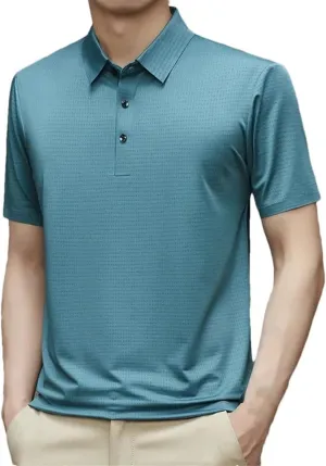 Men's Short Sleeve Polo Shirt Sport Workout Breathable Quick Dry Slim Fit Casual T-Shirts