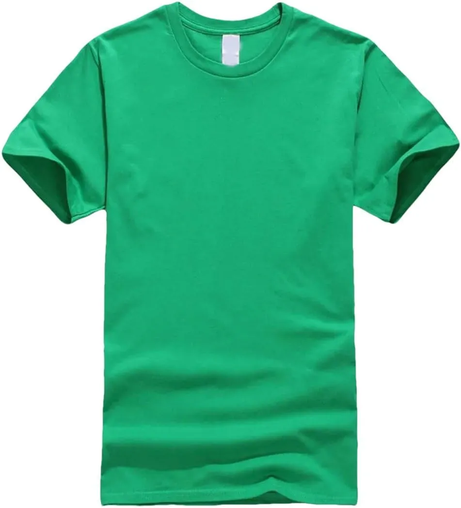 Men's Summer Cotton Crew Neck T-Shirts Casual Short Sleeve Solid Soft Loose Fit Basic Tops