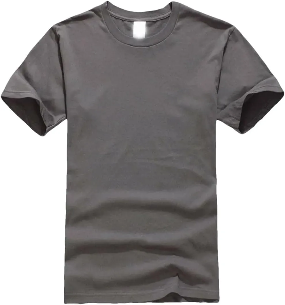 Men's Summer Cotton Crew Neck T-Shirts Casual Short Sleeve Solid Soft Loose Fit Basic Tops