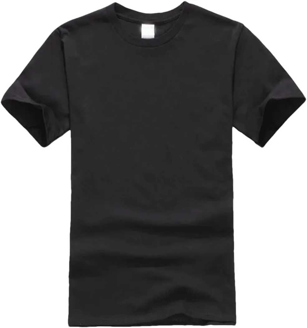 Men's Summer Cotton Crew Neck T-Shirts Casual Short Sleeve Solid Soft Loose Fit Basic Tops