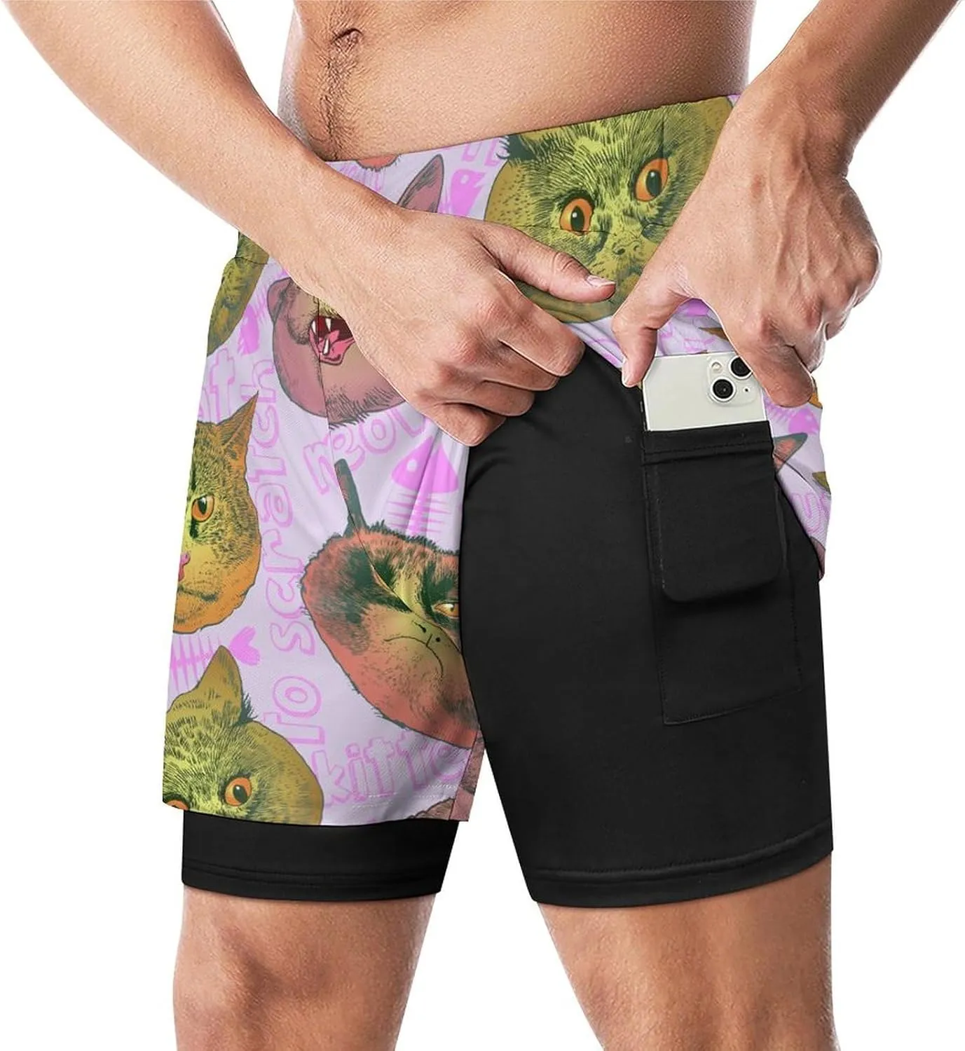 Men's Swim Trunks Grass-Texture-Pattern Quick Dry Board Shorts, XX-Large