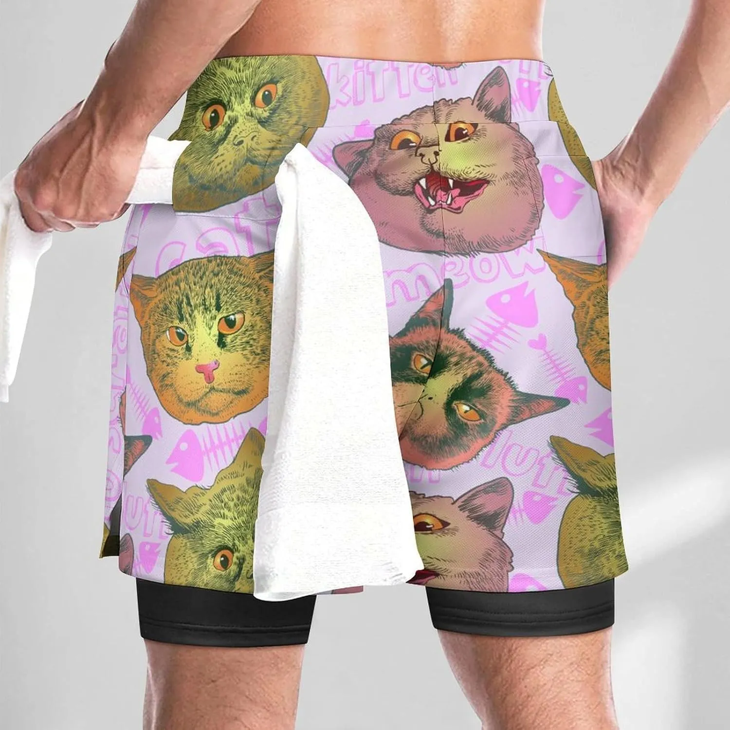 Men's Swim Trunks Grass-Texture-Pattern Quick Dry Board Shorts, XX-Large