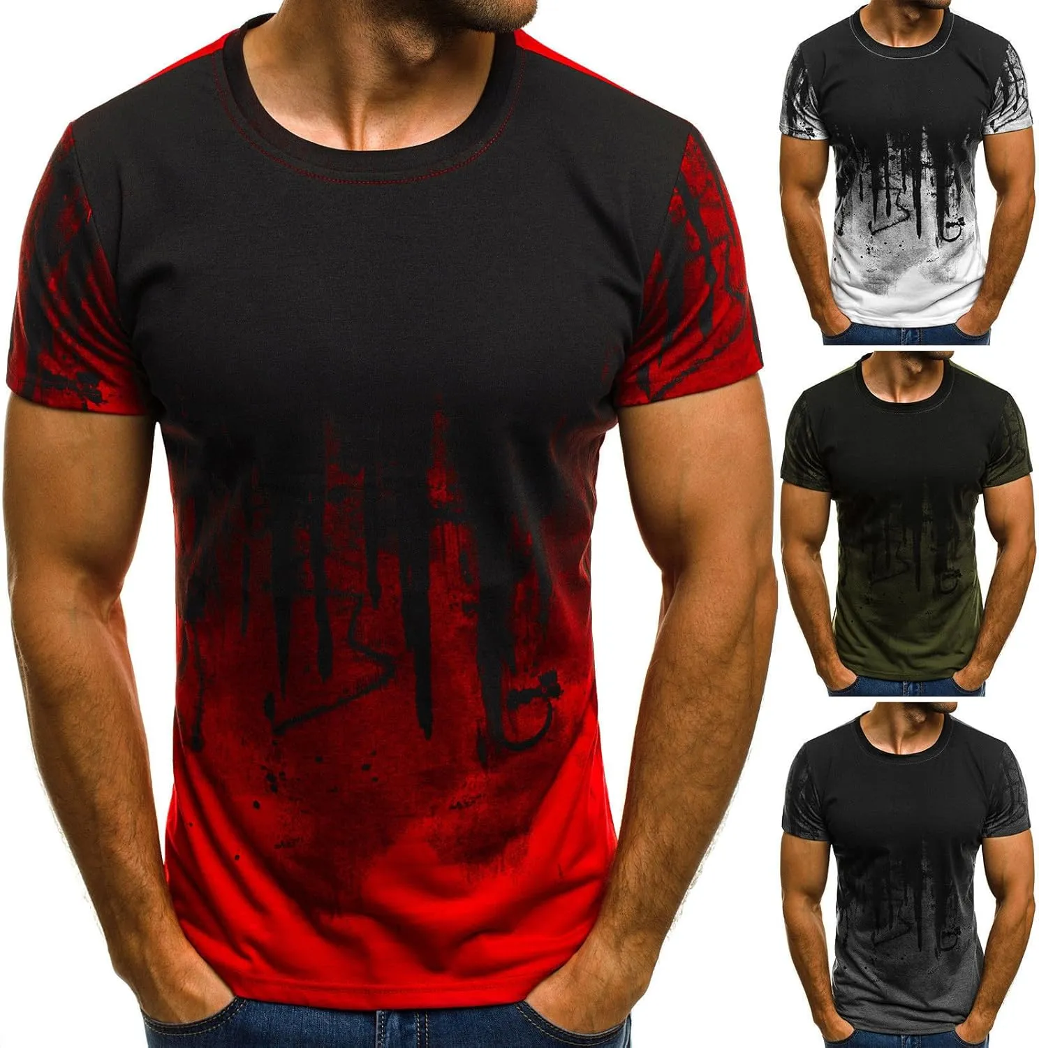 Mens T-Shirts Short Sleeved for C.a N- A.m Round Neck Tee Clothes Golf Tennis Undershirts Sports Tshirts Tops