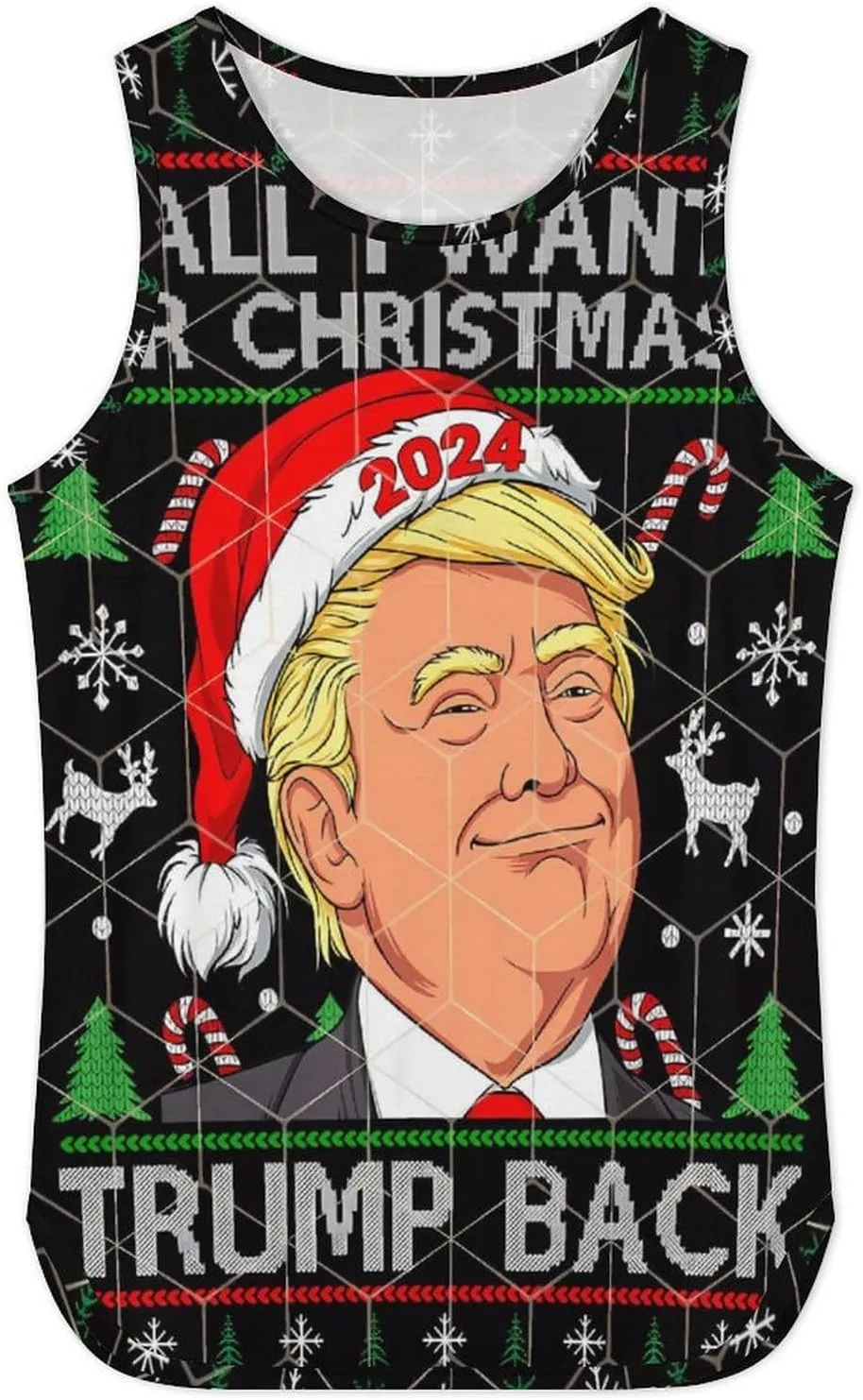Mens Tank Tops Trump Casual Summer T-Shirts Beach Sleeveless Shirt Lightweight Casual Tee Shirt