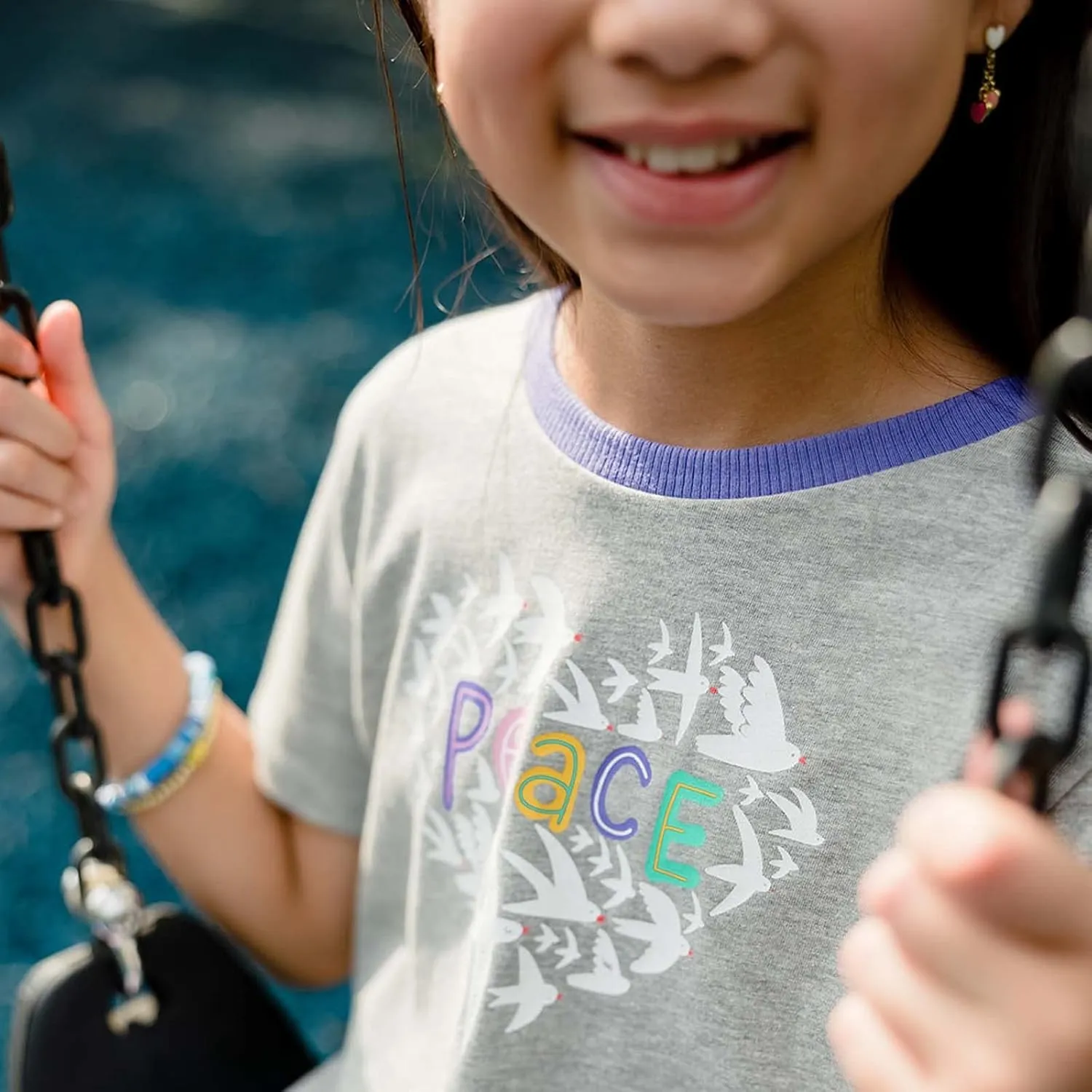 Mightly Girls' Crewneck Short Sleeve T Shirts | 100% Organic Cotton, Colorful Casual Clothes, Soft & Basic Crewneck Tee
