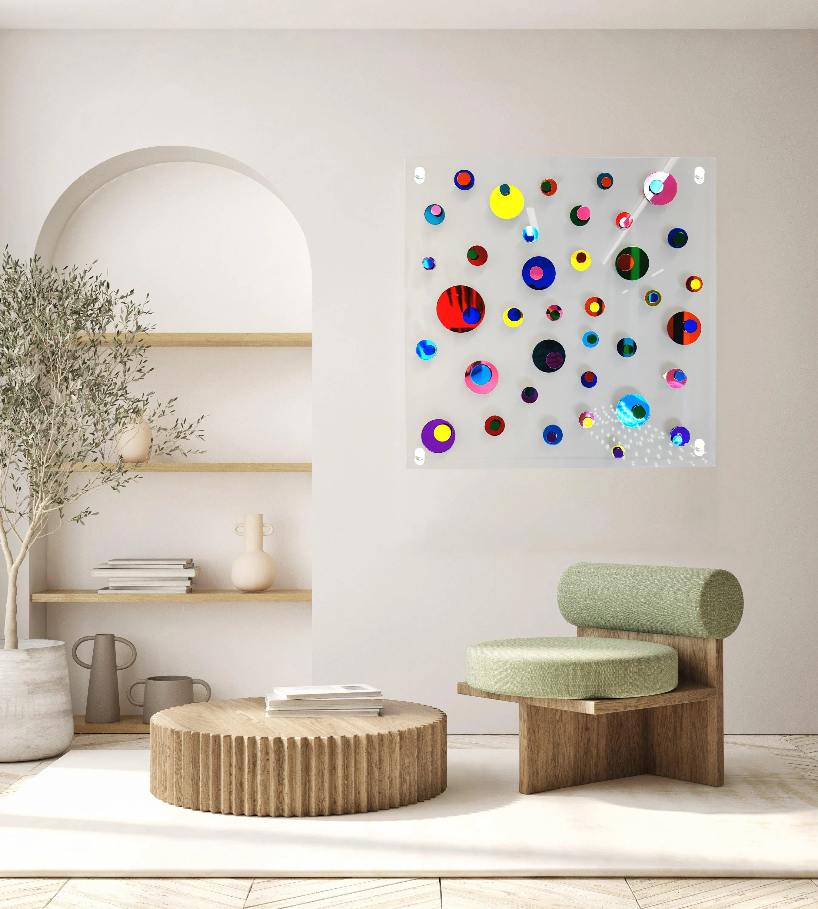 Mirrored Eyes Acrylic Multicolor Square Wall Art