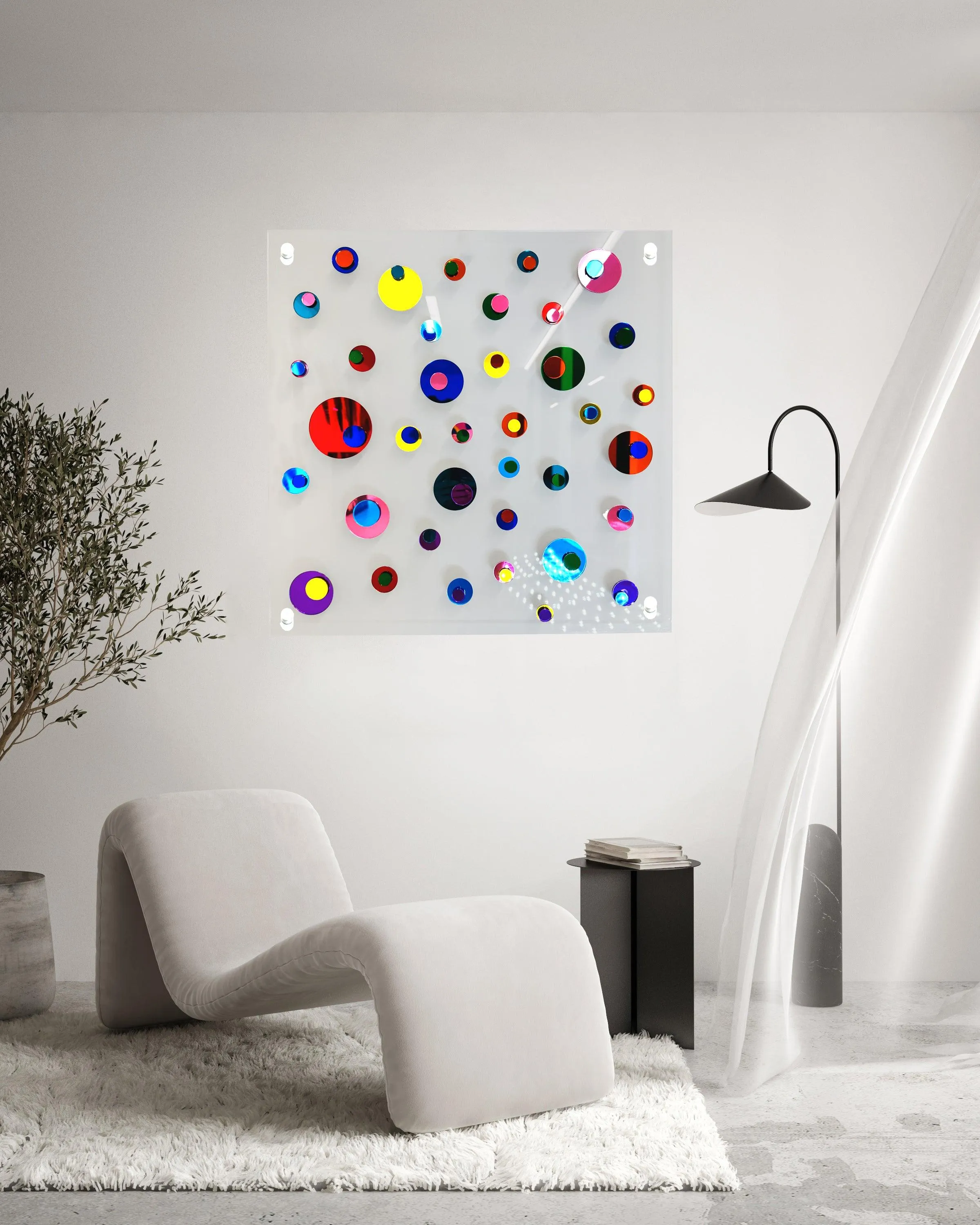 Mirrored Eyes Acrylic Multicolor Square Wall Art