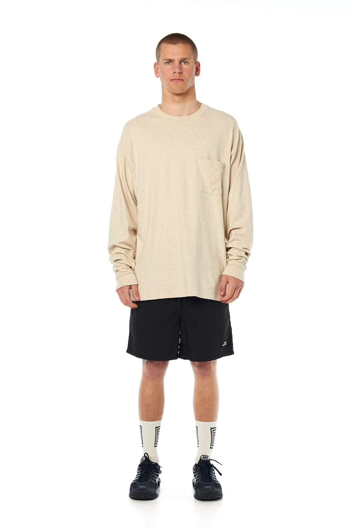MISFIT BLUES FLOWER LS TEE - UNBLEACHED