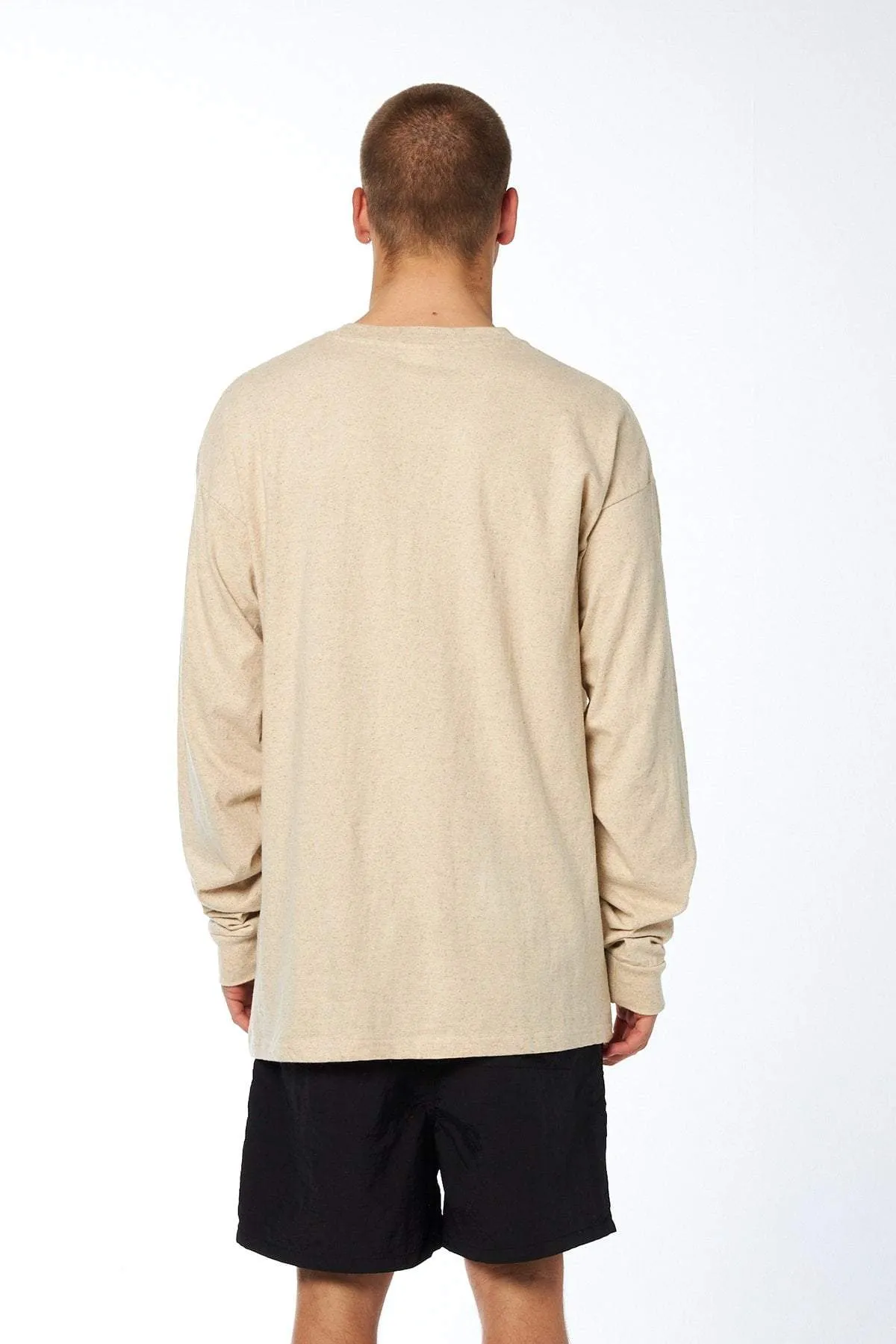 MISFIT BLUES FLOWER LS TEE - UNBLEACHED