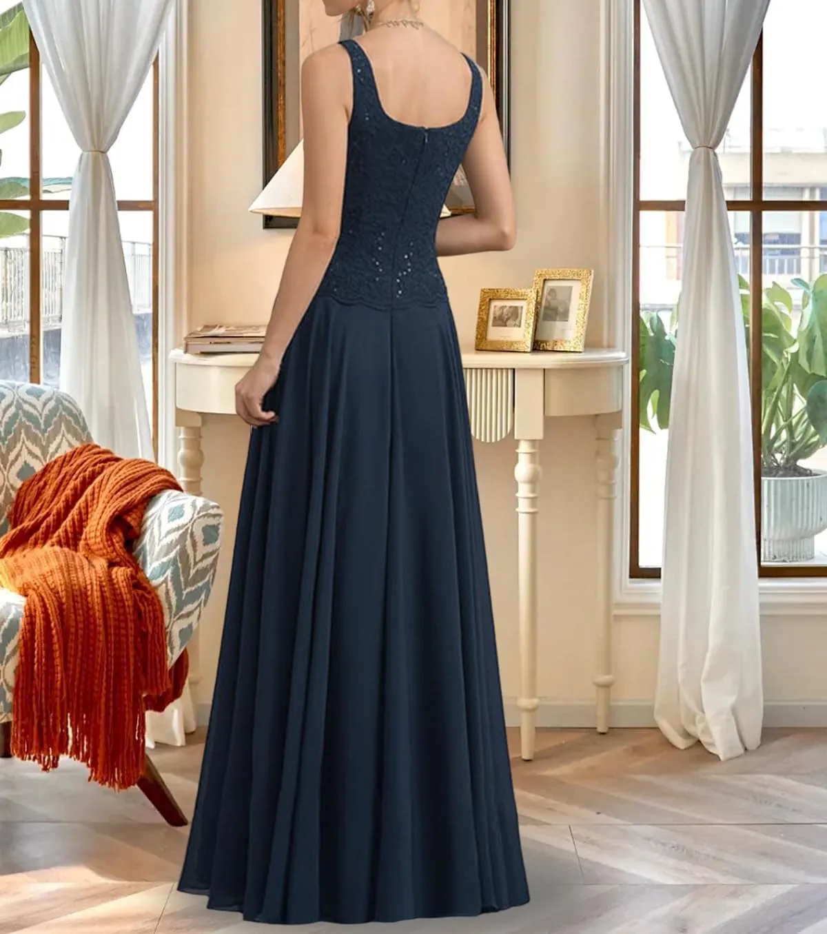 Mother of The Bride Dresses for Wedding 2 PCS Mother of The Groom Dresses with Jackets Laces Chiffon Wedding Guest Dress