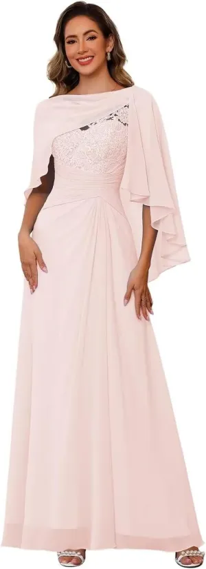 Mother of The Bride Dresses with Jacket 2025 Long Lace Applique Formal Evening Gowns for Women PG009