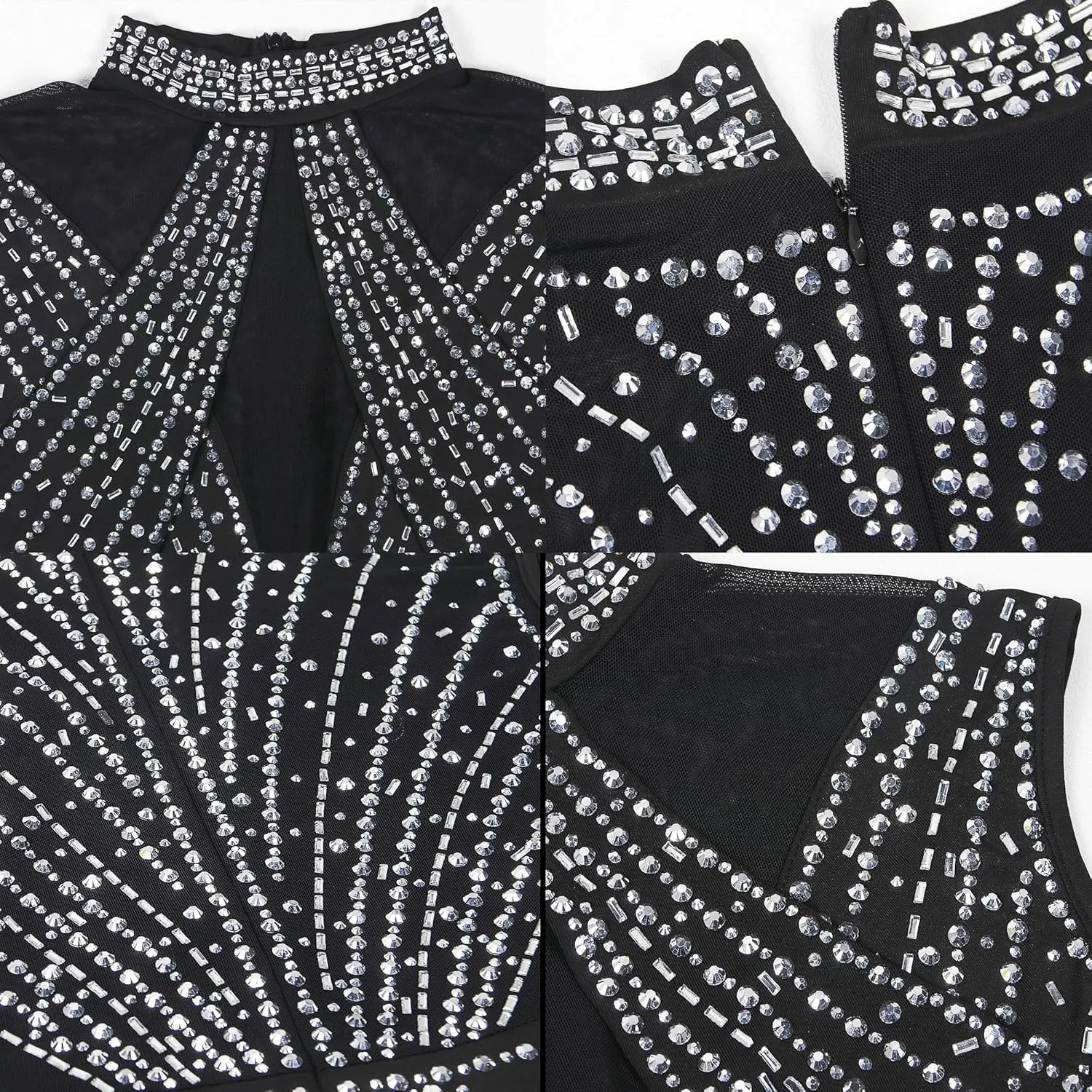 Nagfar Women Rhinestone Sexy Romper Jumpsuits Hot Drilling Romper Birthday Party Evening Club Night Outfits