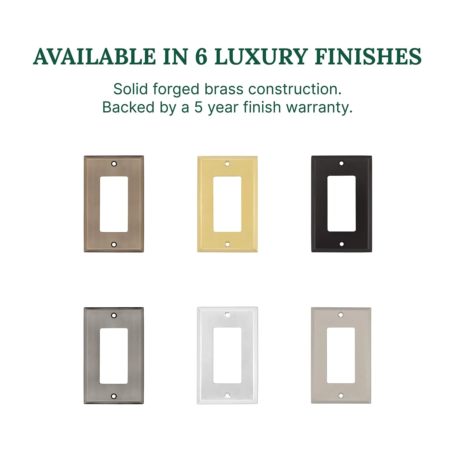 New York Switch Plate with Single Rocker in Unlacquered Brass