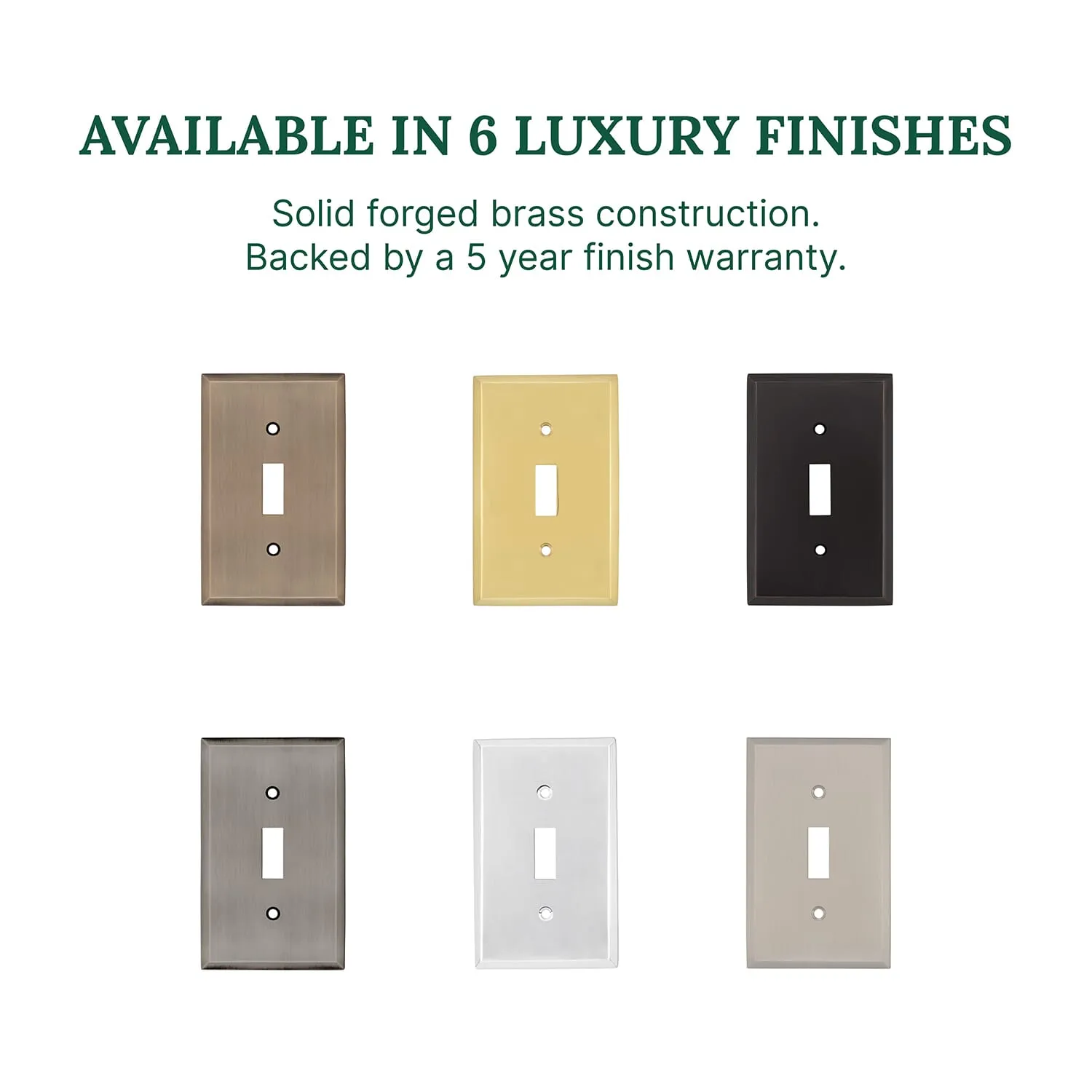 New York Switch Plate with Single Toggle in Unlacquered Brass