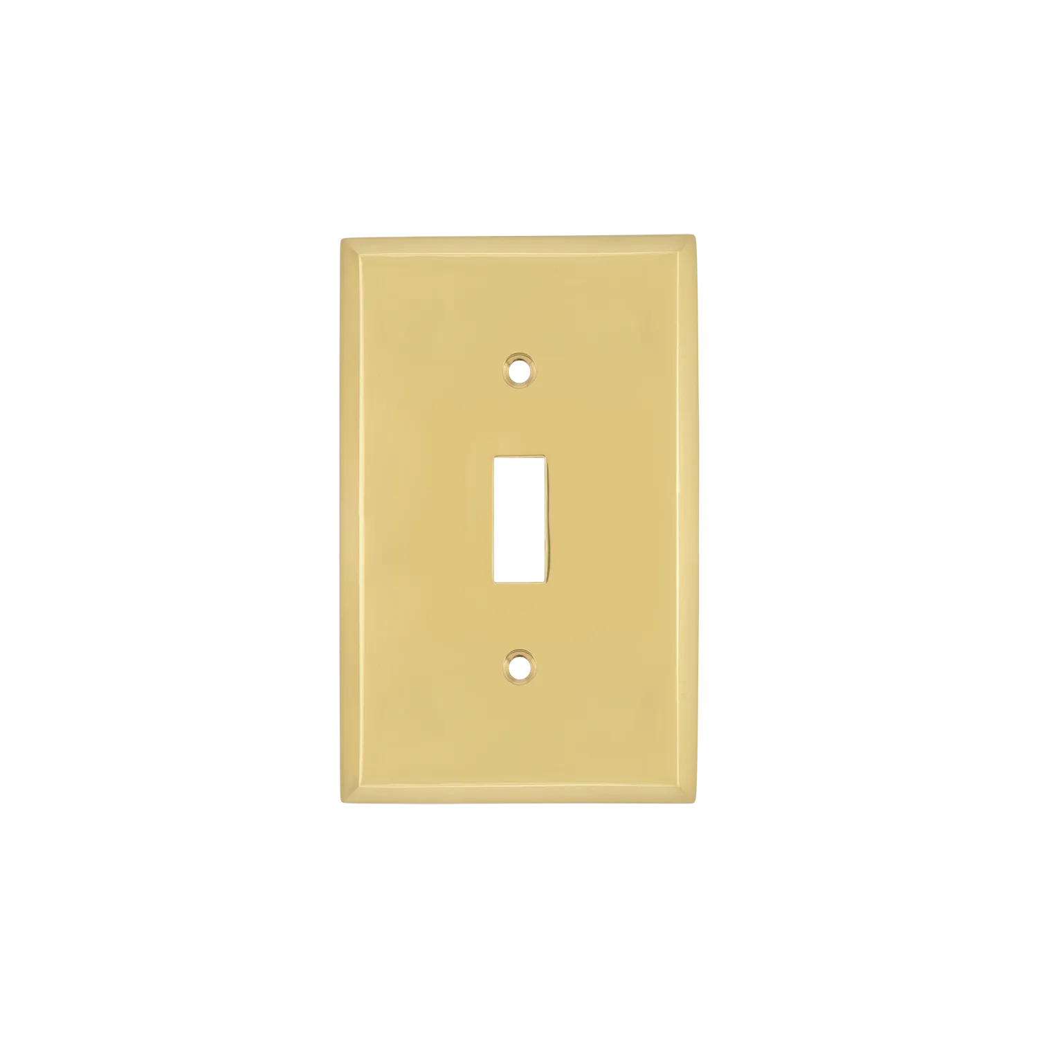 New York Switch Plate with Single Toggle in Unlacquered Brass