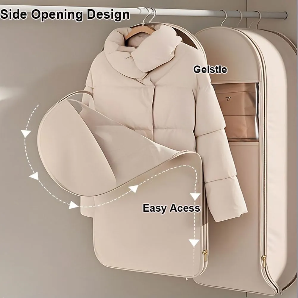 Otherwise Garment Bag,Space Saving Hanging Garment Bag with Self Compression Zipper, Dust Cover Clothes Bags for Down Coat, Space Saver Closet Organizers (Gray,M)
