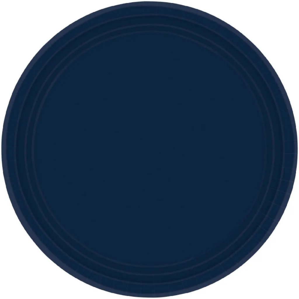 Paper Plates 23cm Round Navy Pack Of 20