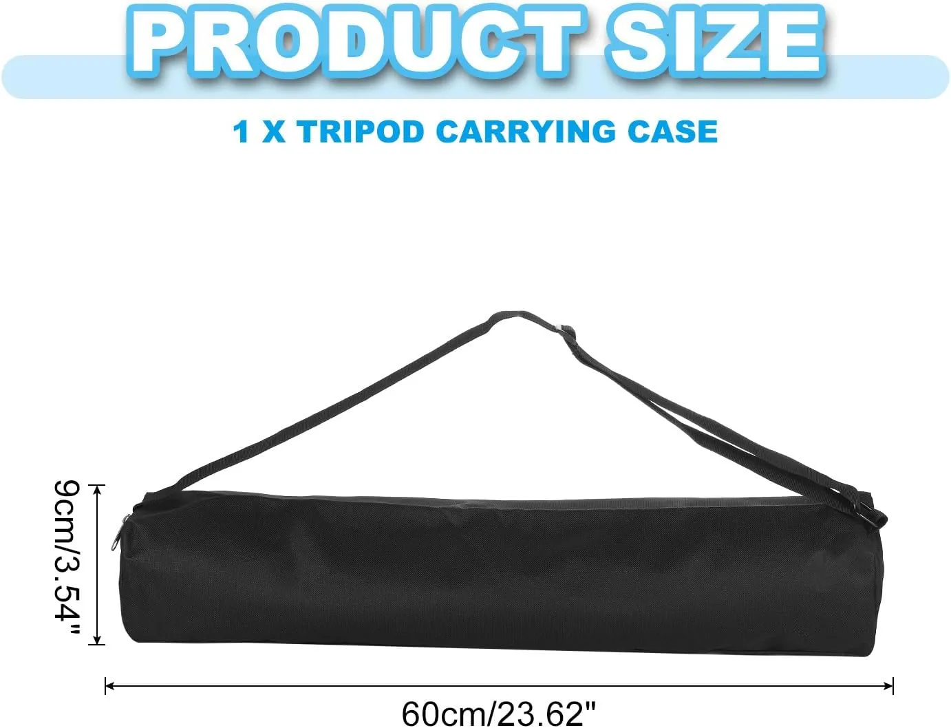 PATIKIL Tripod Carrying Case, Nylon Padded Carrying Tripod Bag with Handles for Light Stands Tripod Photography Accessories, Black 60cm