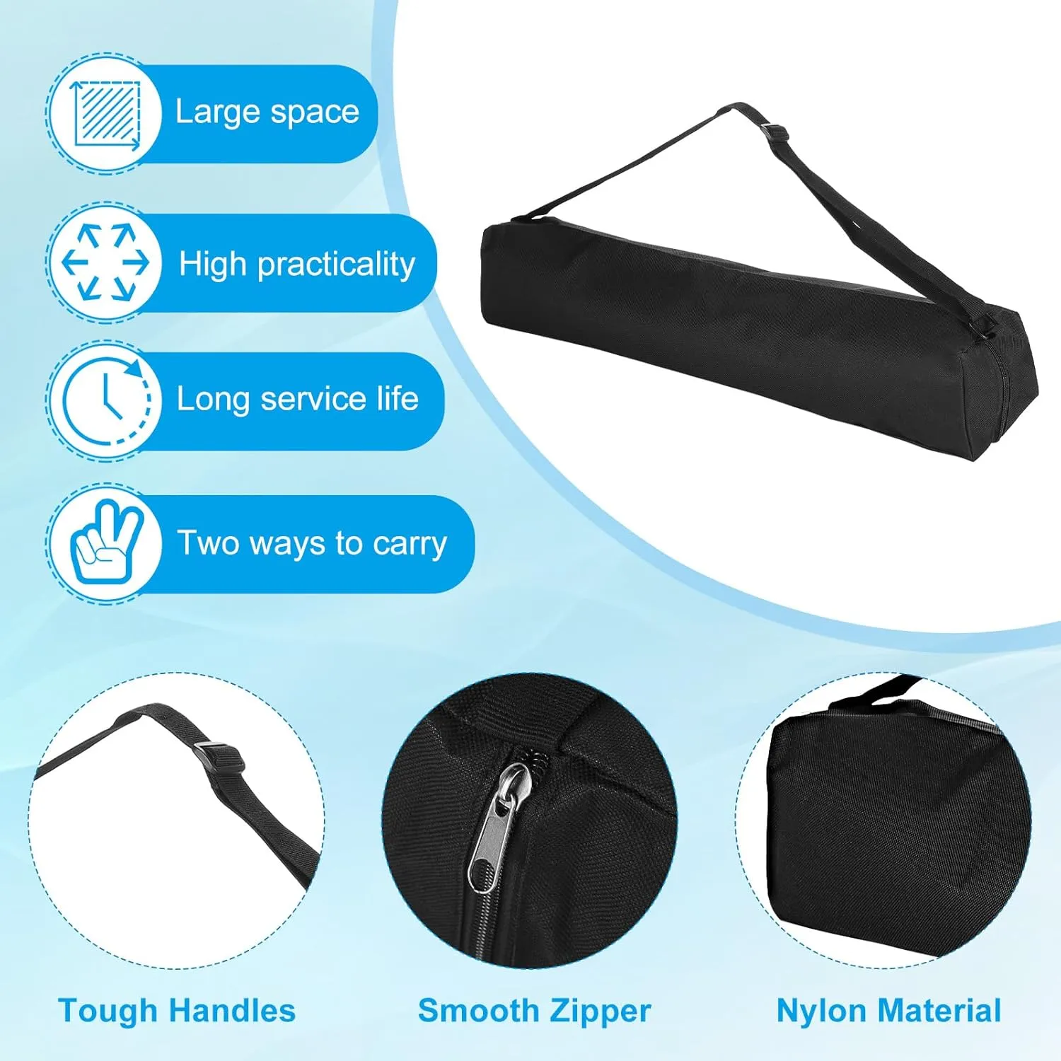PATIKIL Tripod Carrying Case, Nylon Padded Carrying Tripod Bag with Handles for Light Stands Tripod Photography Accessories, Black 60cm