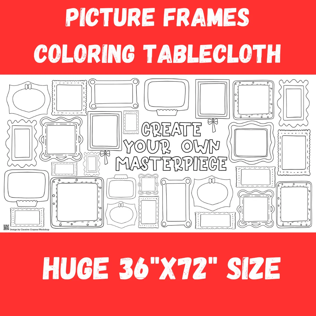 Picture Frames Coloring Tablecloth