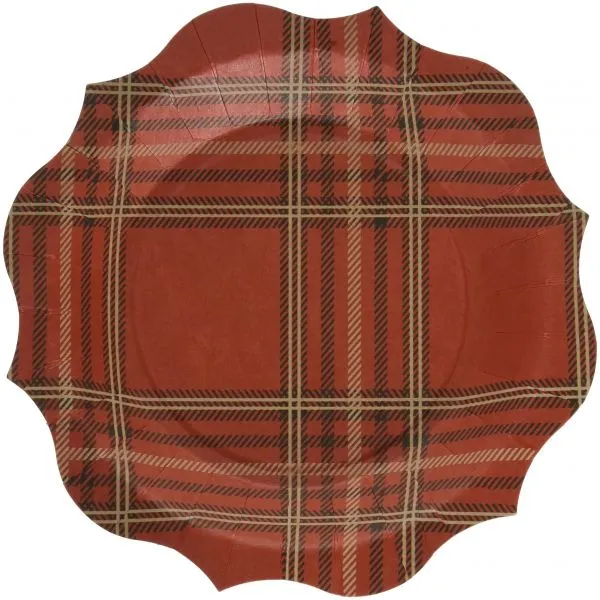 Plaid Forest Paper Plates