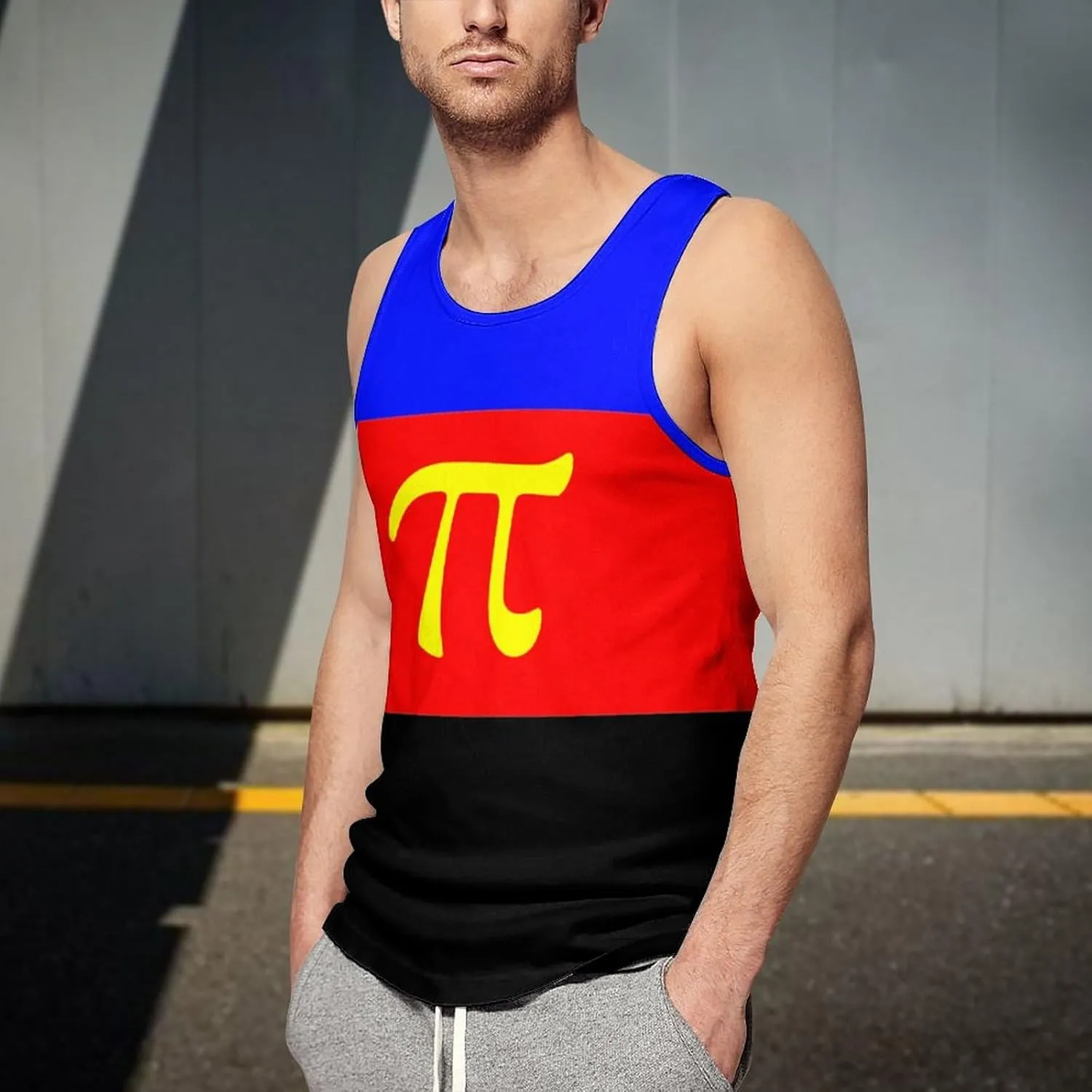 Polyamory Proud Flag Mens Tank Top Undershirt Sleeveless Gym Vest Workout T-Shirts