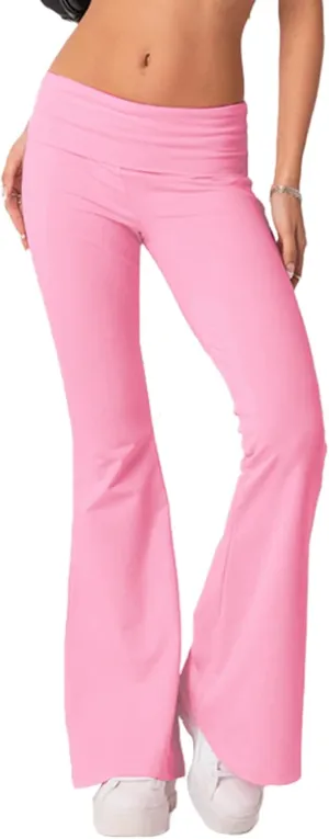 PRIVIMIX Women's Low Waisted Flare Leggings Bell Bottom Casual Lounge Bootcut Yoga Pants Sweatpants
