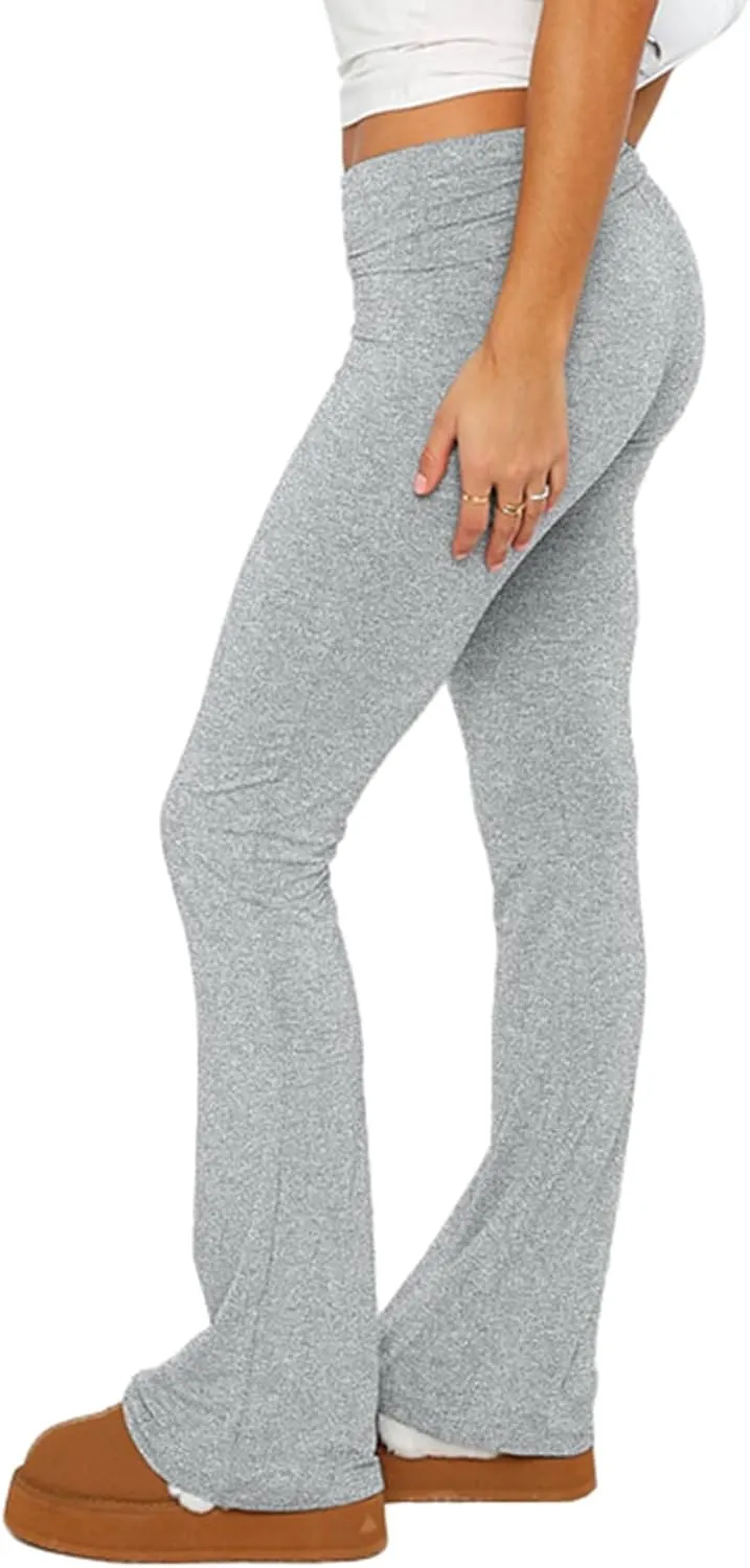 PRIVIMIX Women's Low Waisted Flare Leggings Bell Bottom Casual Lounge Bootcut Yoga Pants Sweatpants