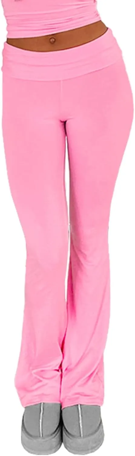 PRIVIMIX Women's Low Waisted Flare Leggings Bell Bottom Casual Lounge Bootcut Yoga Pants Sweatpants