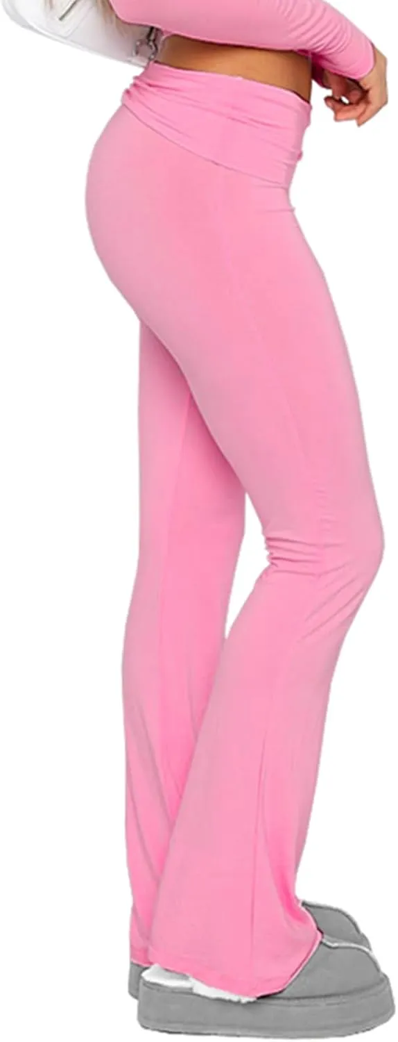 PRIVIMIX Women's Low Waisted Flare Leggings Bell Bottom Casual Lounge Bootcut Yoga Pants Sweatpants